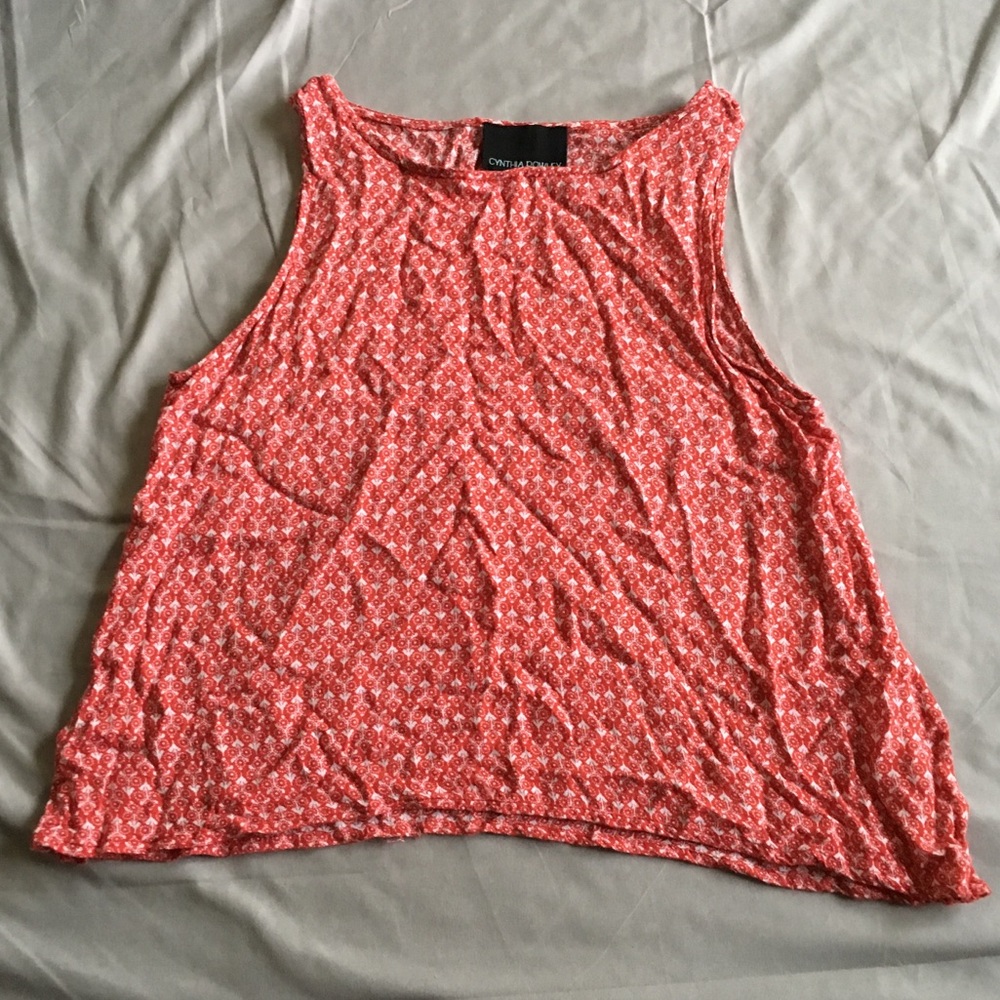Cynthia Rowley Orange/White Tank Top